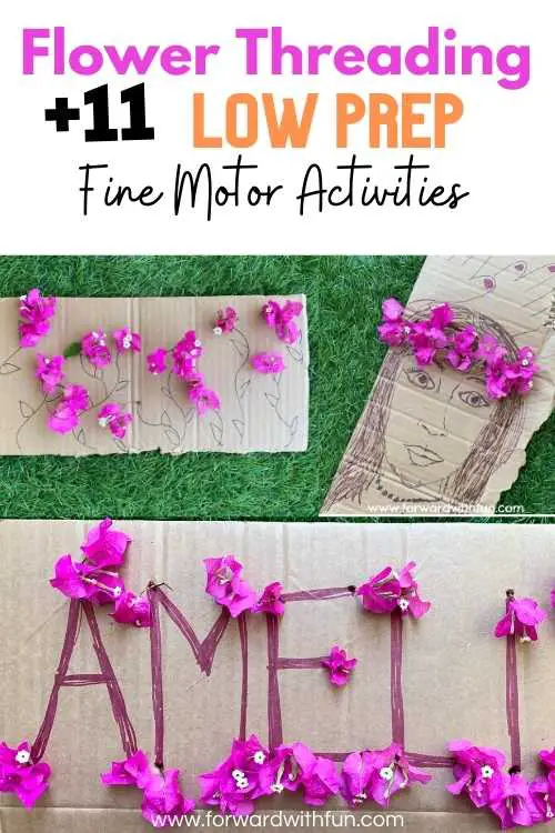 flower threading and 11 fine motor skills activities for preschoolers