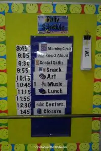 Daily Schedule in classroom
