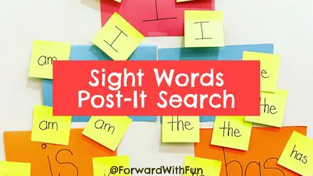 Sight Word matching game with post its