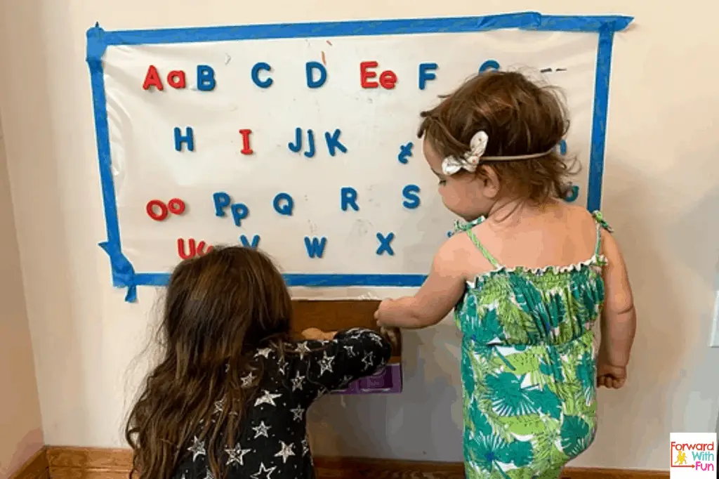 Build the Alphabet Sticky Wall - Happy Toddler Playtime