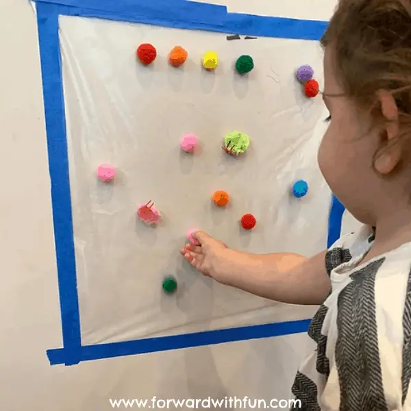 pom pom sensory wall