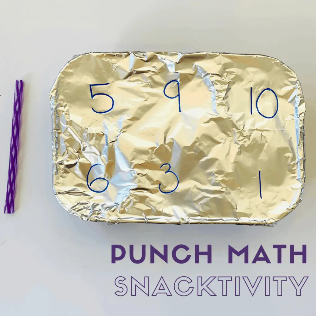 Finished look of punch math activity, ready to play