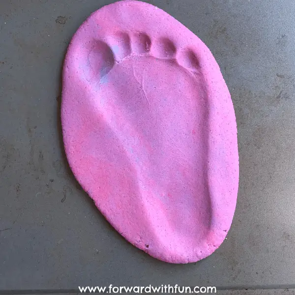 pre-baked foot print ornament