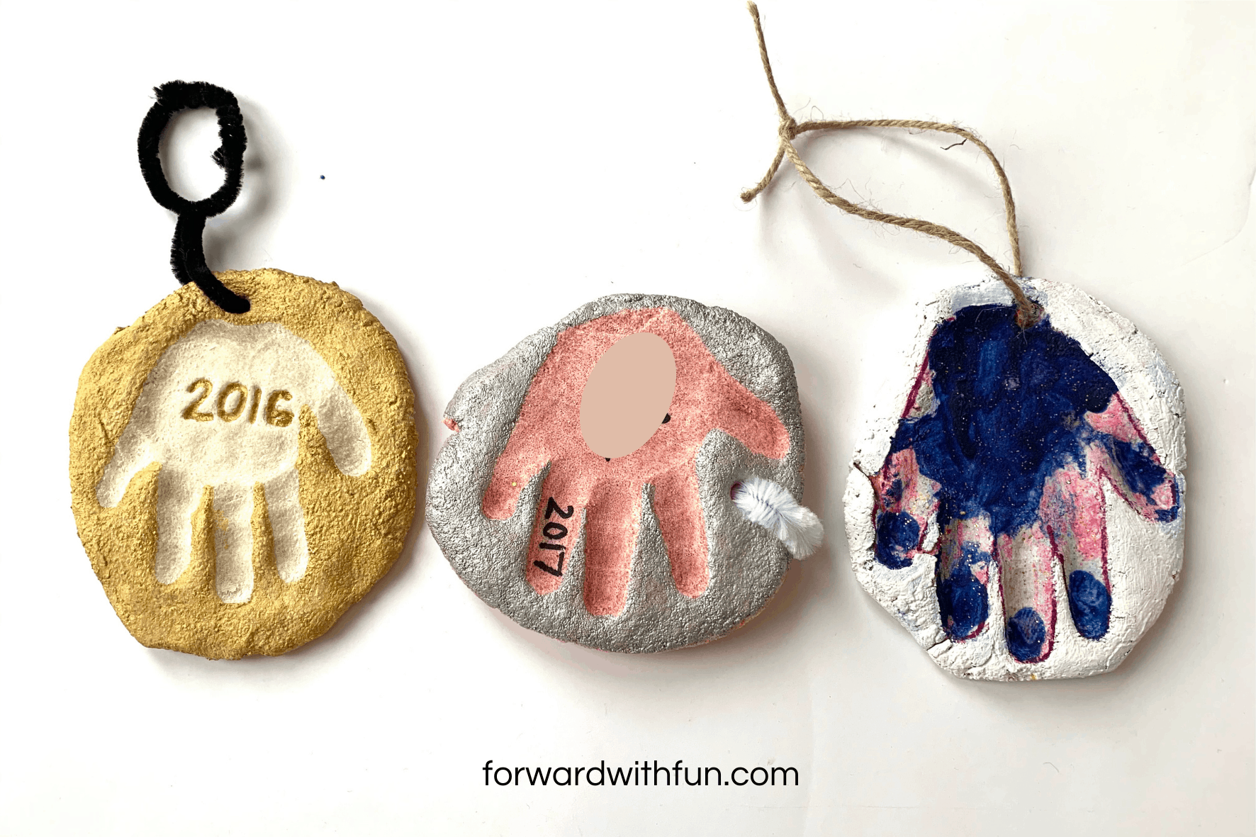 Salt Dough Foot Print Ornaments - Forward With Fun
