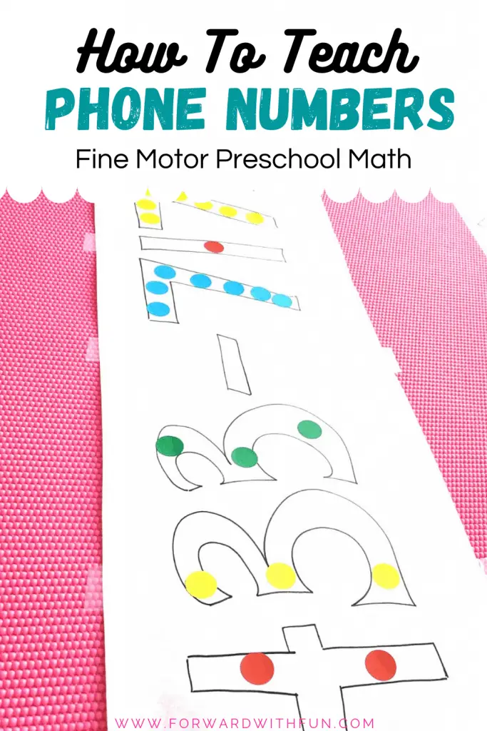 Teaching phone numbers fine motor preschool math