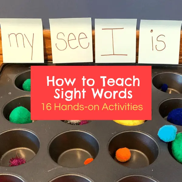 teaching sight words in kindergarten activities