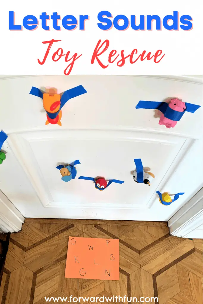 Learning letter sounds with toy rescue