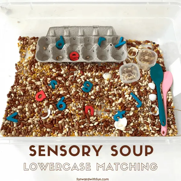 Lowercase Letters Soup: A Sensory Bin - Forward With Fun