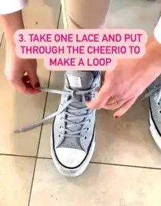 step 3 cheerio method tying shoes