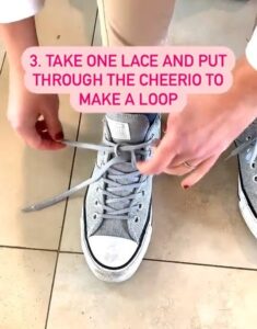 step 3 cheerio method tying shoes