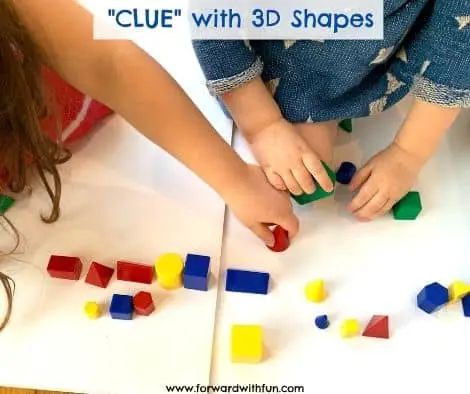 clue 3d shapes kindergarten activity