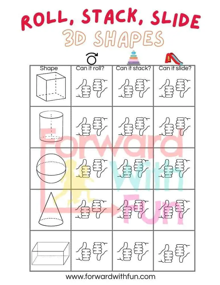 3d shape sensory activities