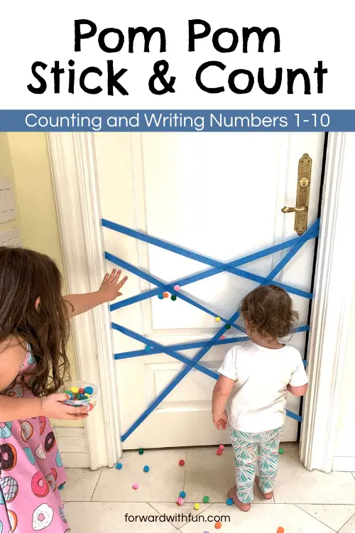 pom pom stick and counting numbers 1-10