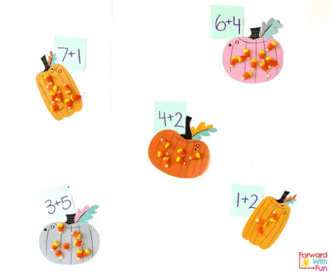 addition halloween activities for kindergarten