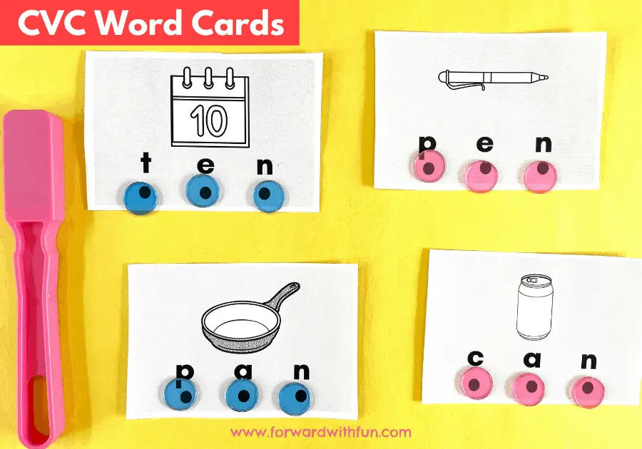 teaching cvc words with bingo chips and wand