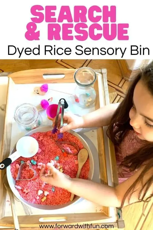 search and rescue sensory dyed rice bin