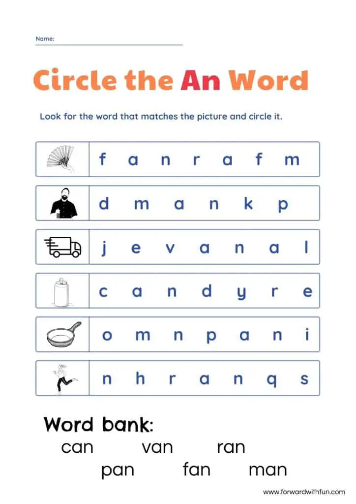 circle the AN word
