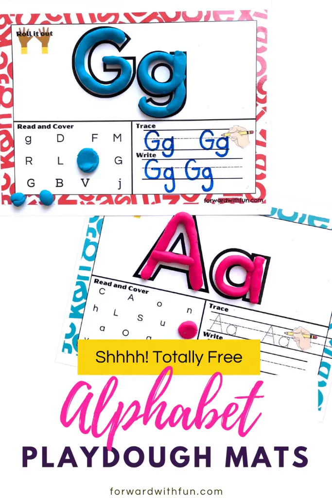 examples of alphabet playdough mats printed G and A