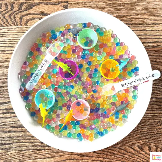 using water beads as a sensory bin filler