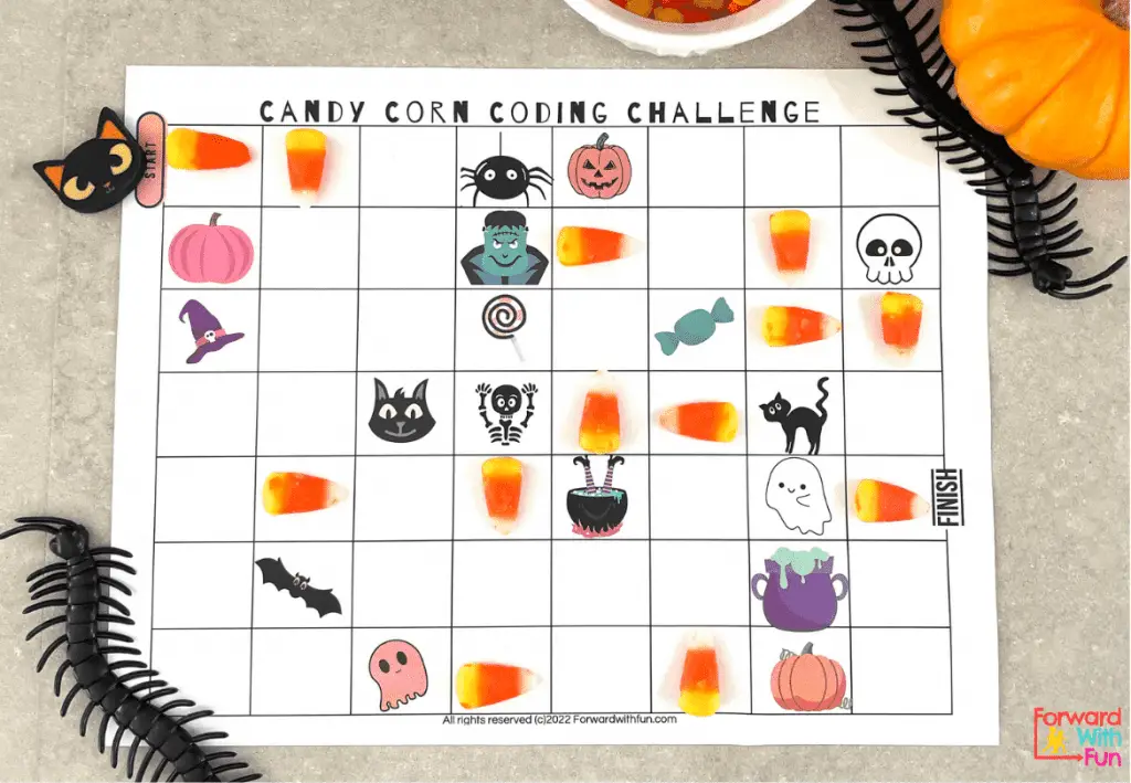 kindergarten coding candy corn stem challenge