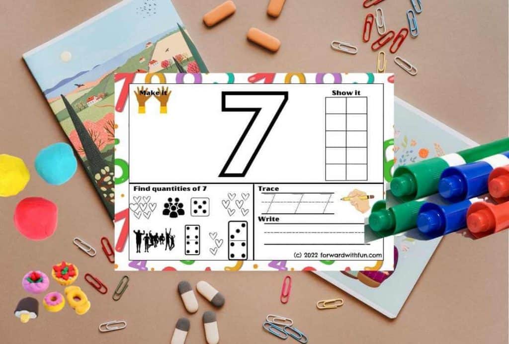 number 7 printable with supplies needed