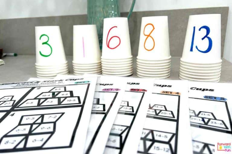 Epic Subtraction Fact Fluency Cup Stacking Challenge