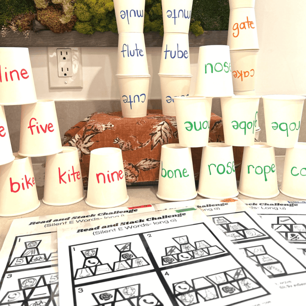 downloadable silent e games for cup stacking fun