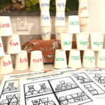 Silly Silent E Games - First Grade Cup Stacking Challenges