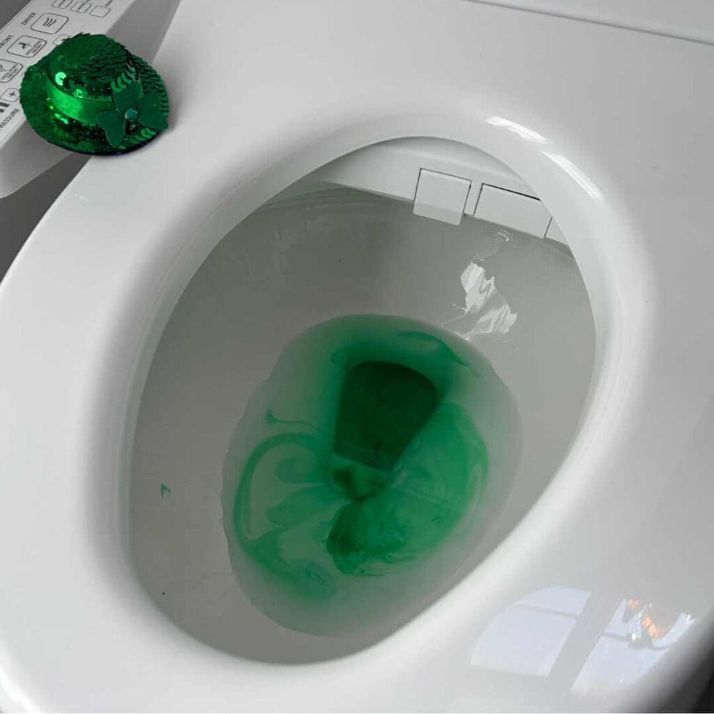 funny last minute leprechaun trick is to dye the toilet water green on st. patricks day