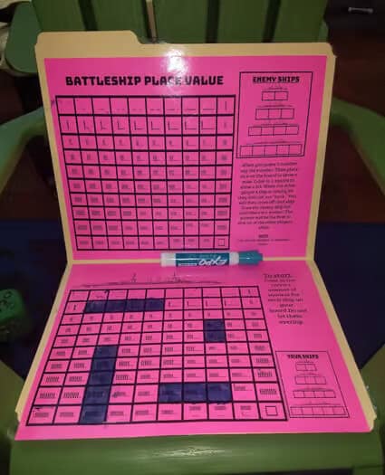 battleship place value printable game