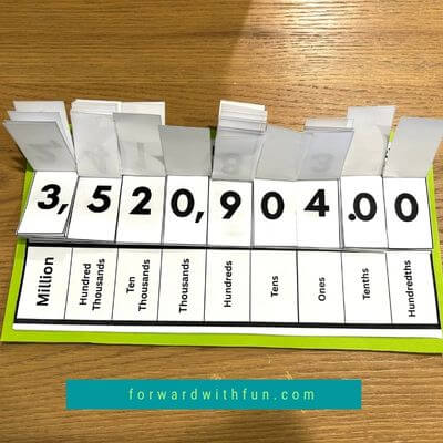 sample of place value chart  flip book