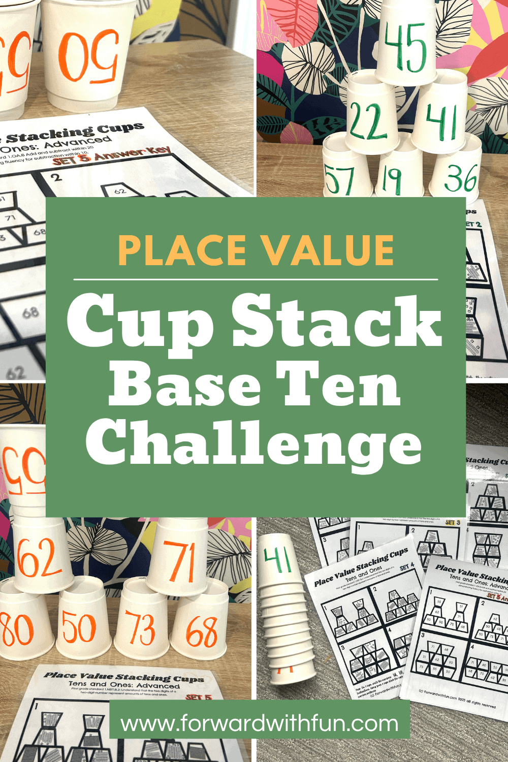 First Grade's Favorite Base Ten Activities: Place Value Stacking Cups